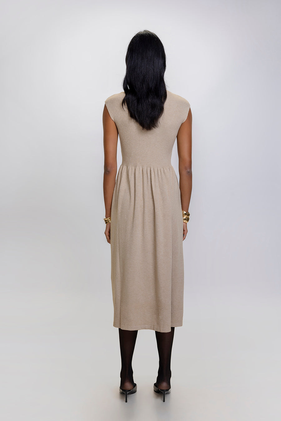 El vestido de punto - Beige