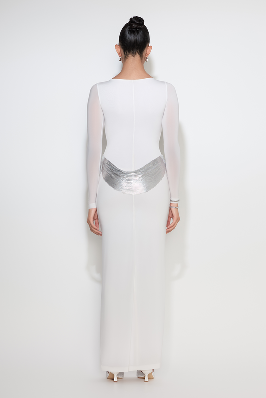 Anna full-sleeve sculpted gown