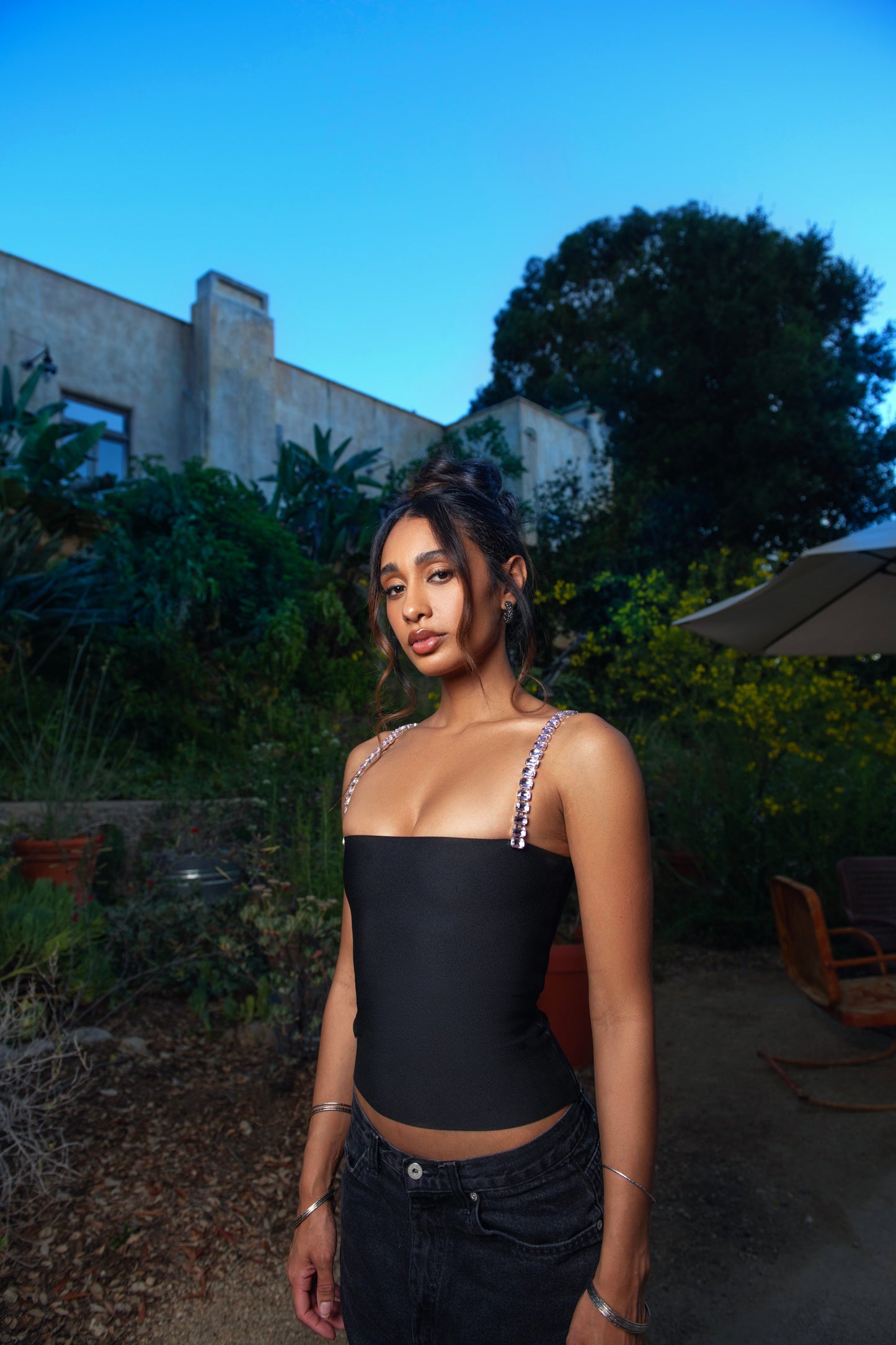 Elsa -  Swaroski Strap Top