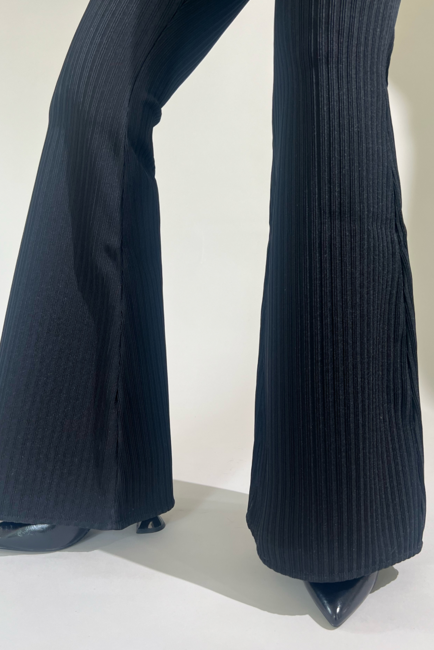 Ribbed Bell-Bottom Pants