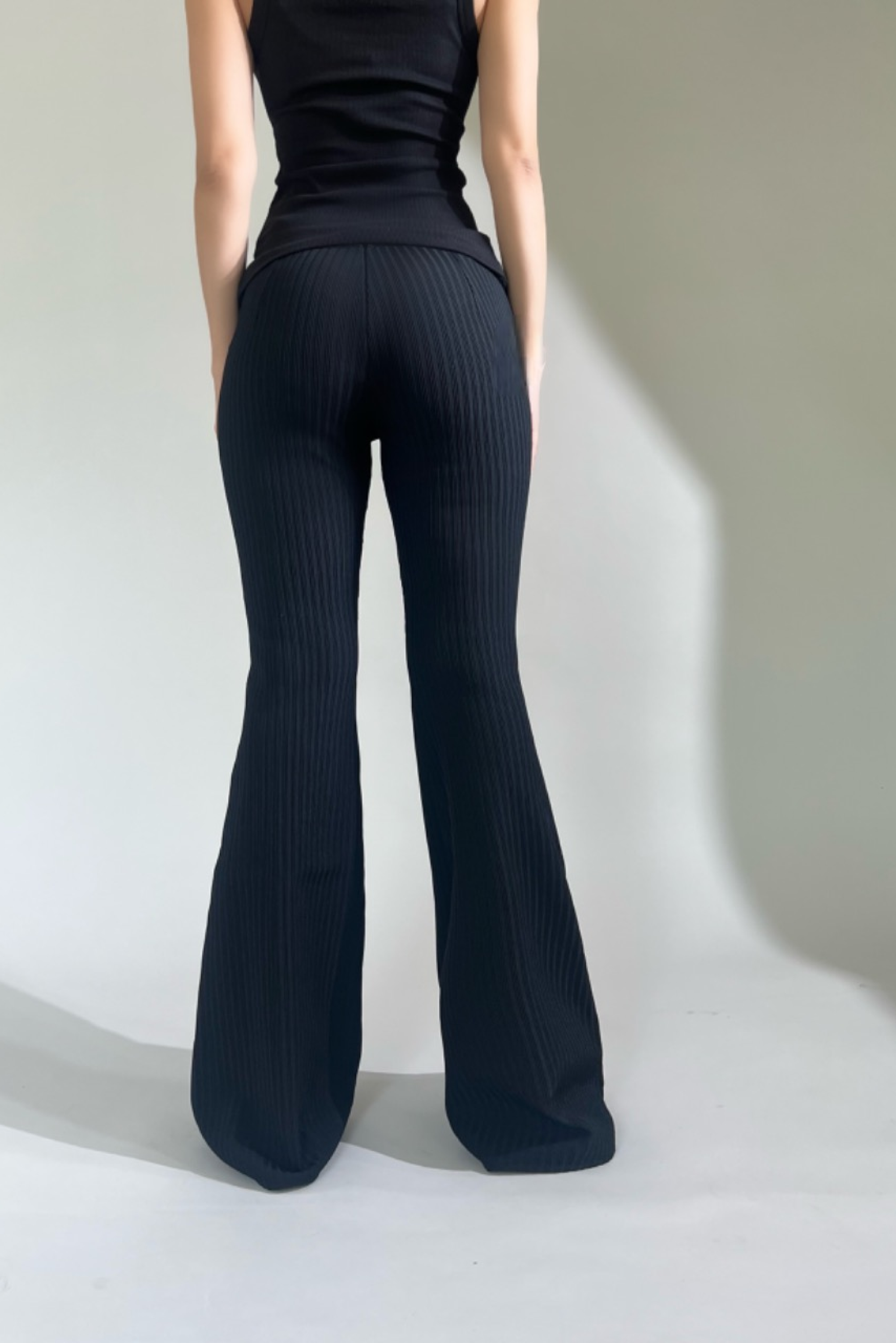 Ribbed Bell-Bottom Pants