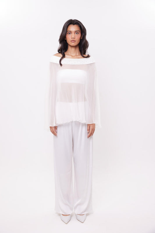 White Satin Pants