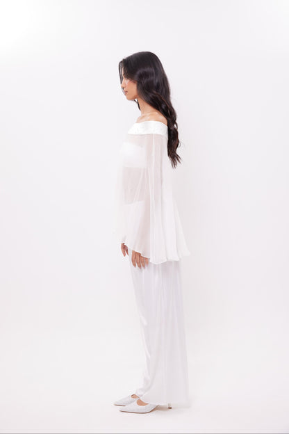 Pearl Chiffon Poncho