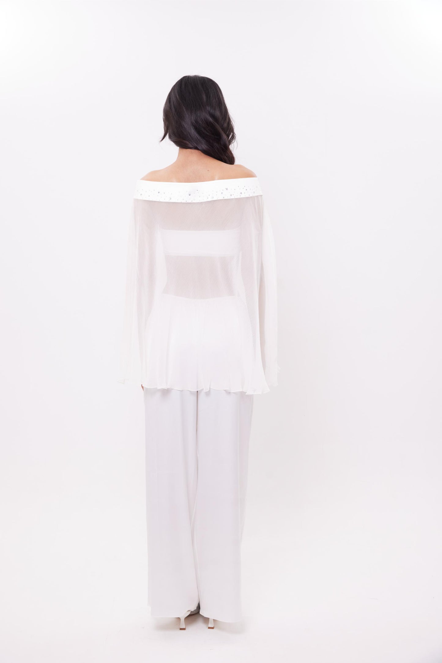 Pearl Chiffon Poncho