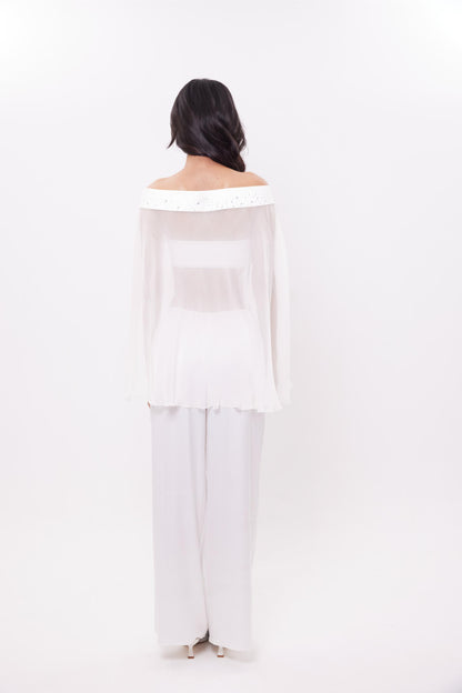 Pearl Chiffon Poncho