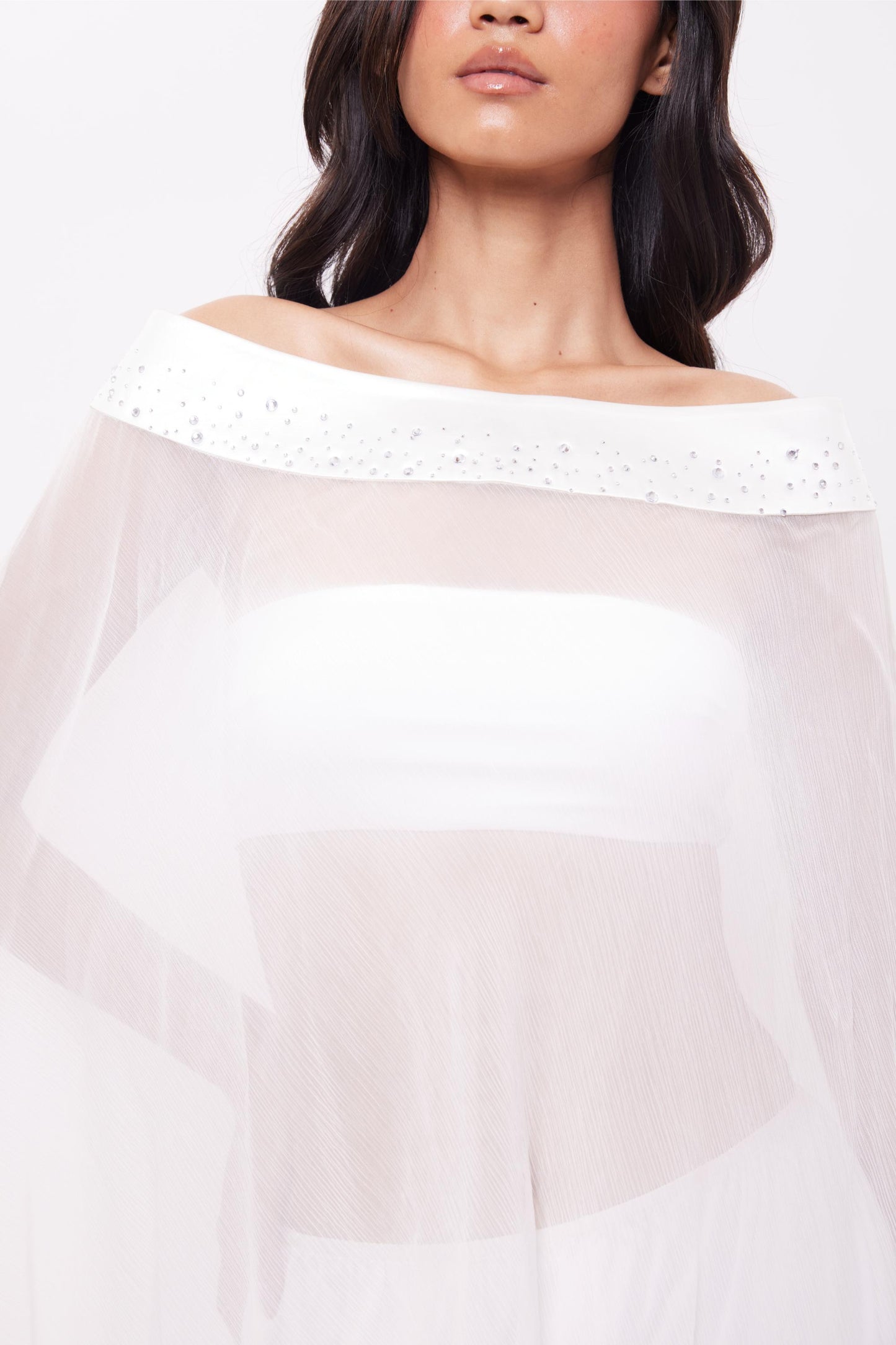 Pearl Chiffon Poncho