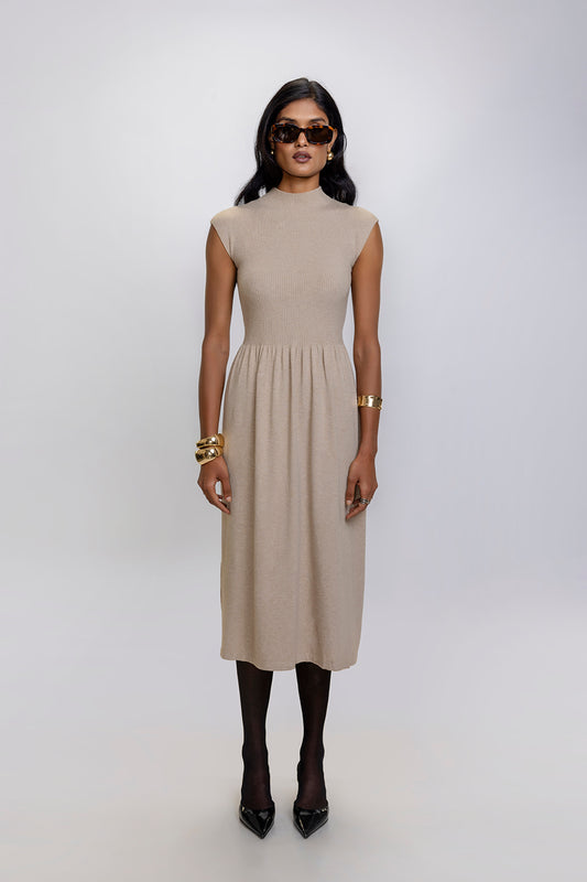 El vestido de punto - Beige