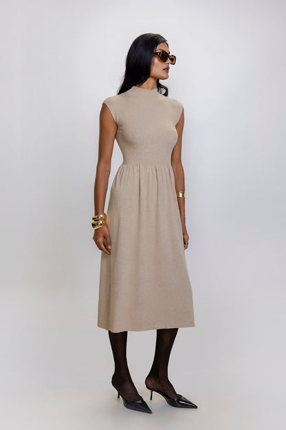 El vestido de punto - Beige