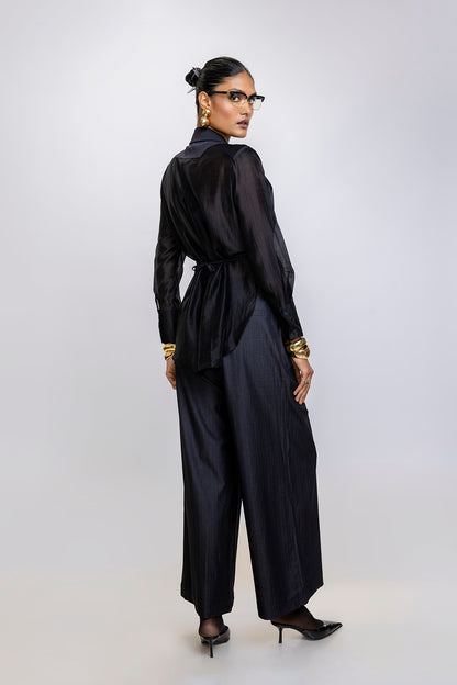 Wrap & Go Blazer Shirt Black