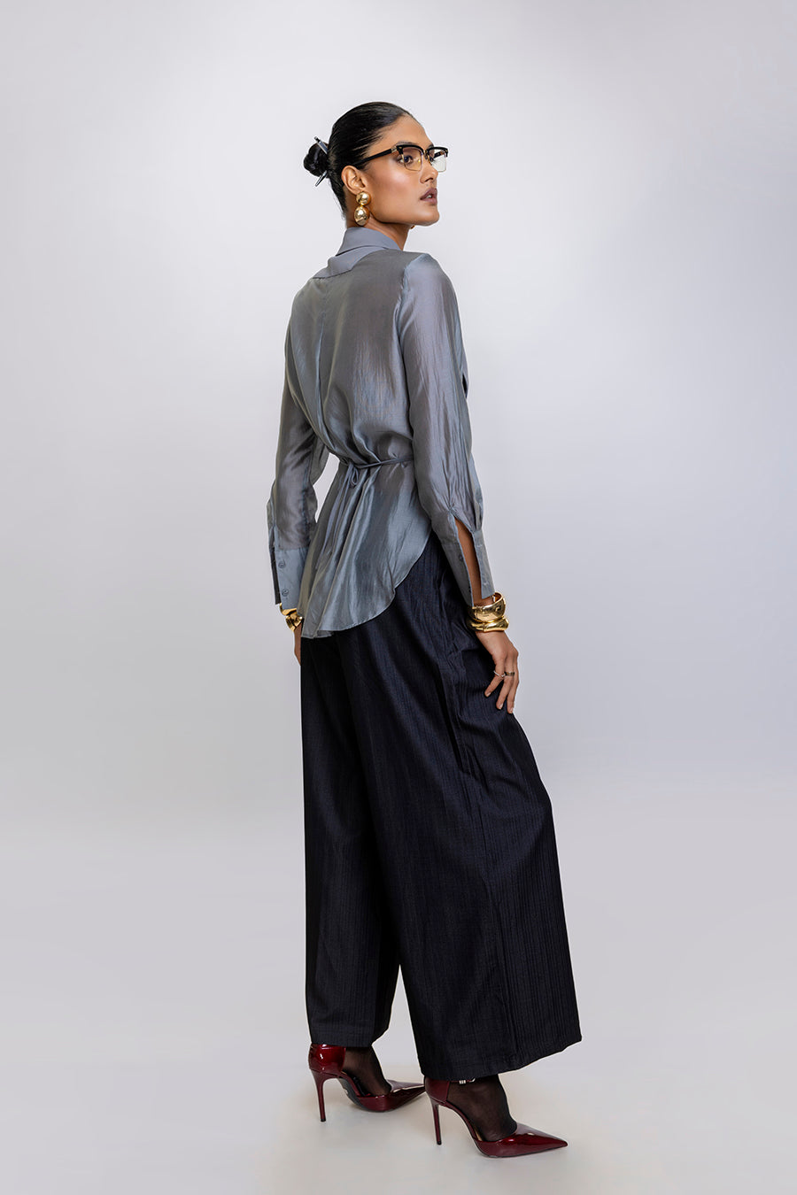 Wrap & Go Blazer Shirt Grey