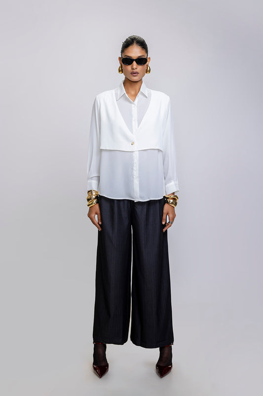 Camisa Fusion Blazer Blanca