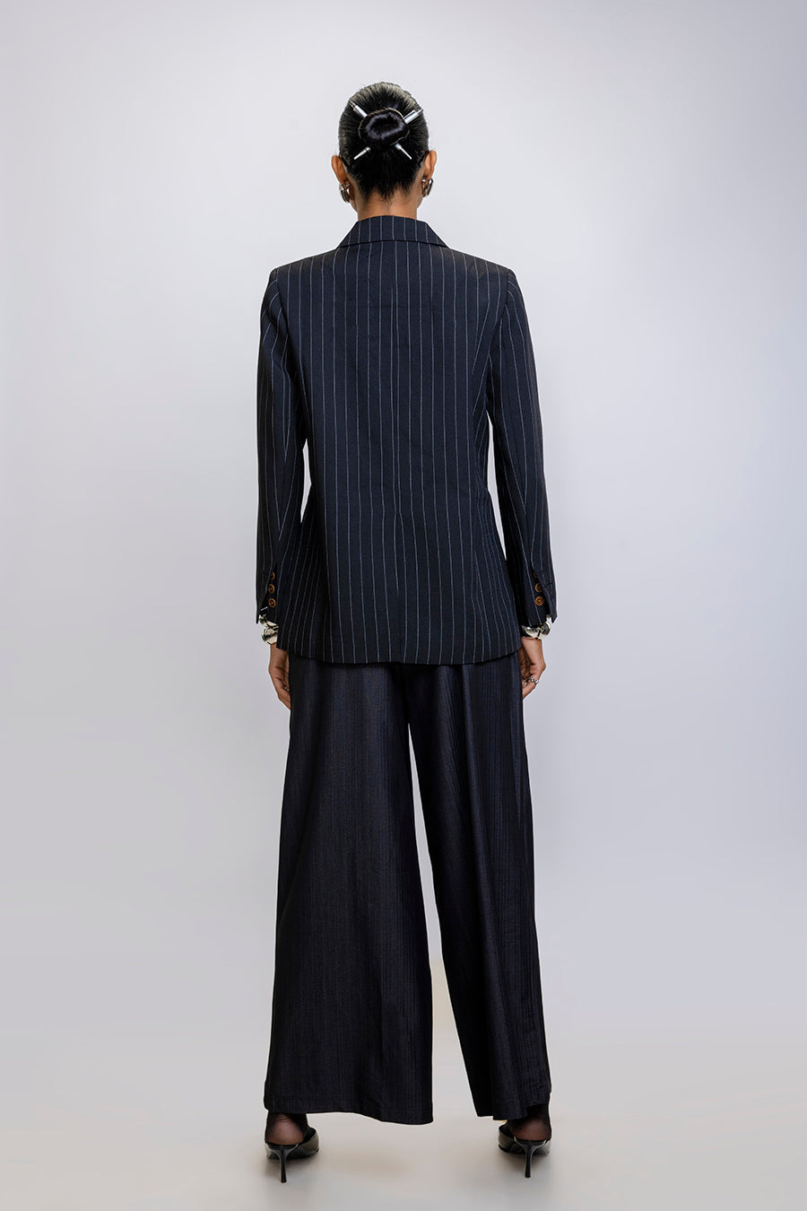 Blazer croisé rayé et structuré