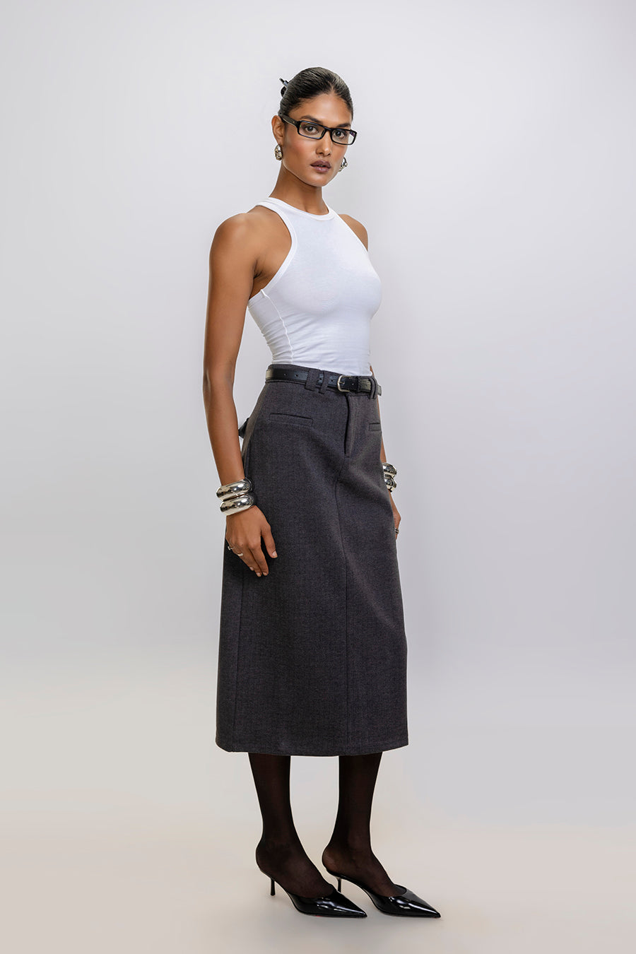 Tailored Wool Skirt