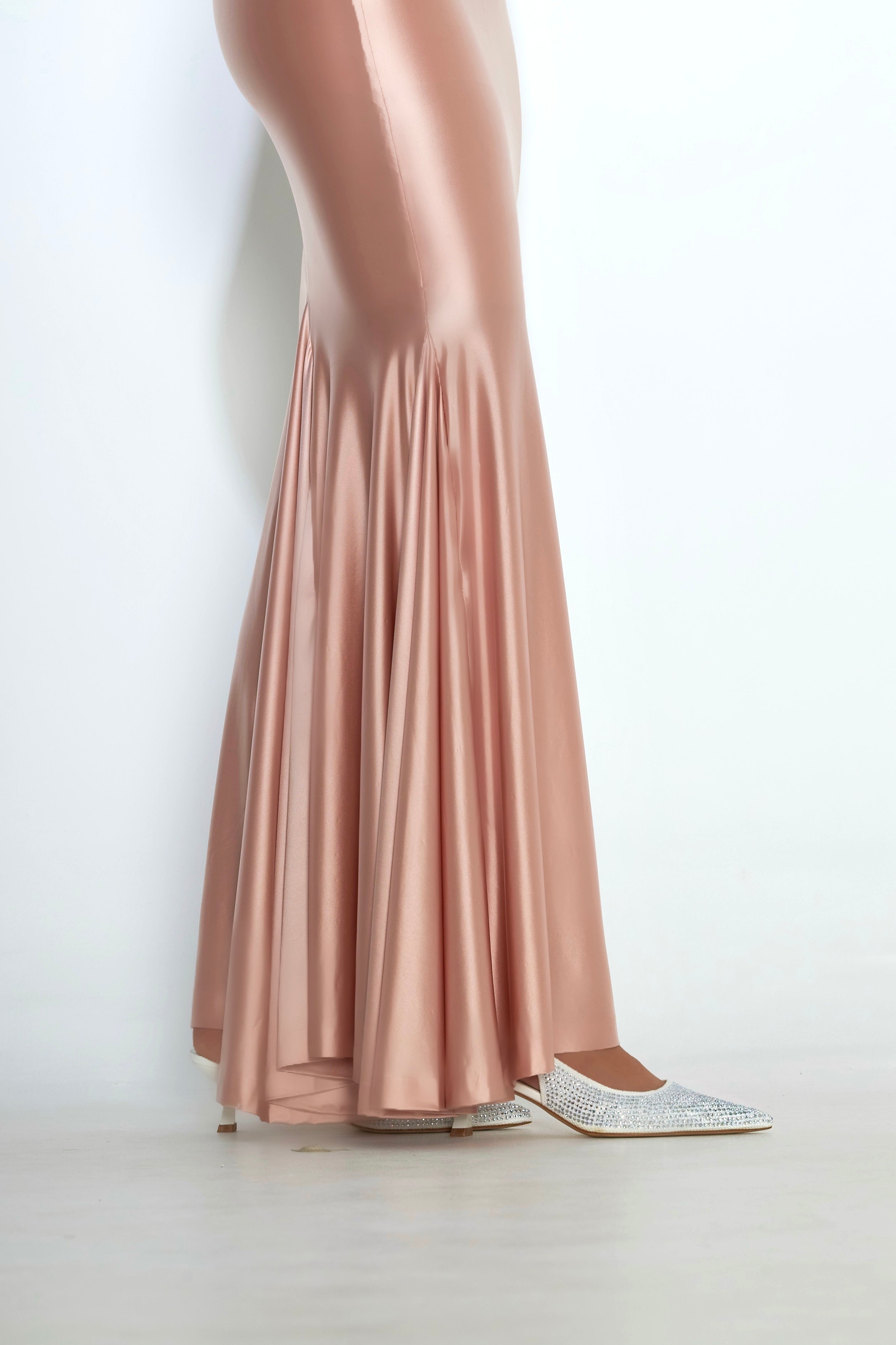 Rosie gown with bateau neckline and full sleeves