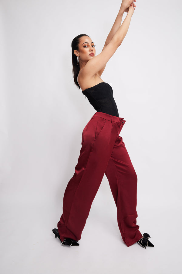 Baggy Glam Pants - Maroon