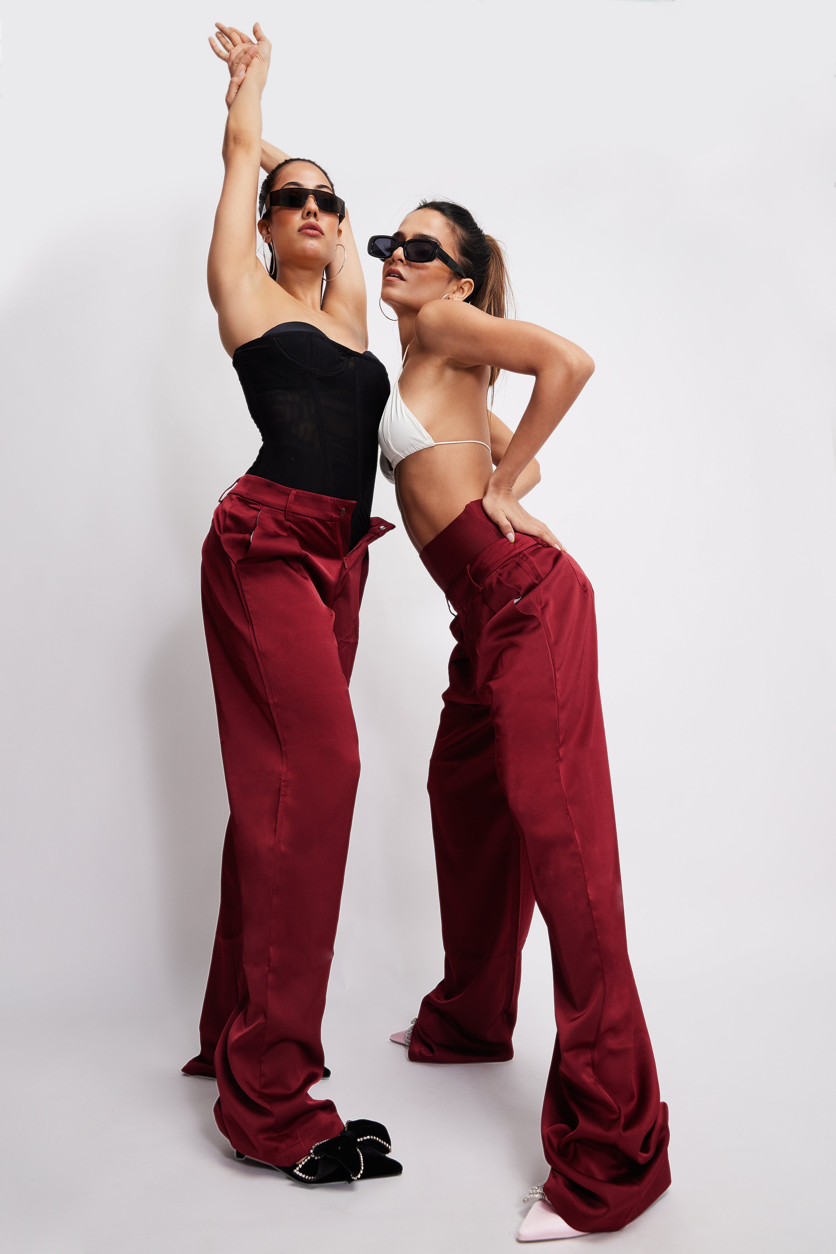 Baggy Glam Pants - Maroon